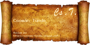 Csomán Tünde névjegykártya